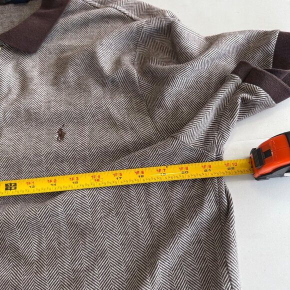 VTG Polo Ralph Lauren Herringbone USA Made Cotton Short Sleeve Shirt Mens sz XL - Picture 8 of 9